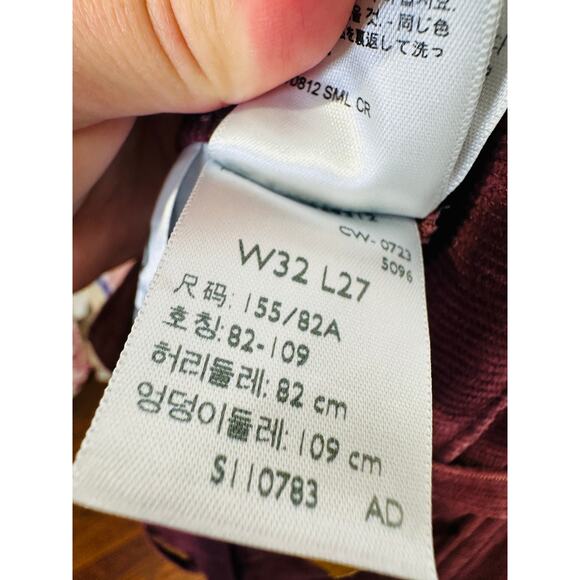 Levi's Red Maroon Denim Style High-Waisted Ribcage Ankle Jeans Size W32 L27 - Picture 6 of 16